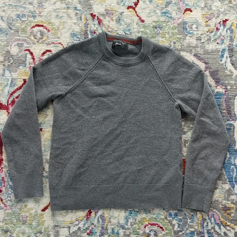 ☀️ Italian Merino Yarn Gray Sweater - S